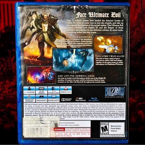 Diablo III: Reaper of Souls -(Ultimate Evil Edition) Blu-ray Disc PS4 Video Game - Picture 3 of 8